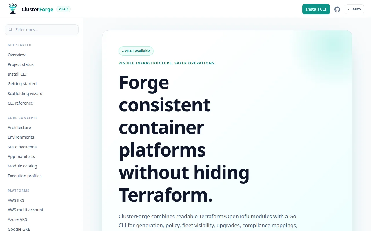 ClusterForge documentation homepage